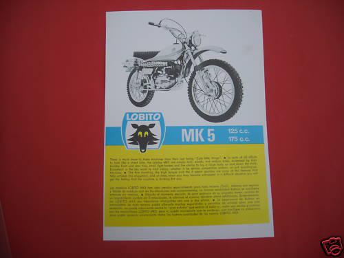Bultaco lobito mk5, photocopy factory sales brochure 