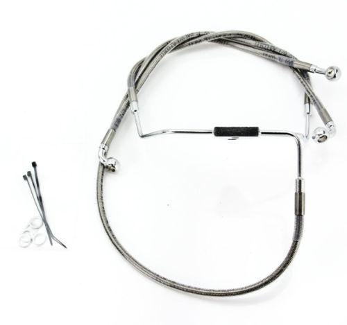 Drag specialties extended front brake line kit clear (+4") 644410-4