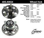 Centric parts 405.40024e rear hub assembly