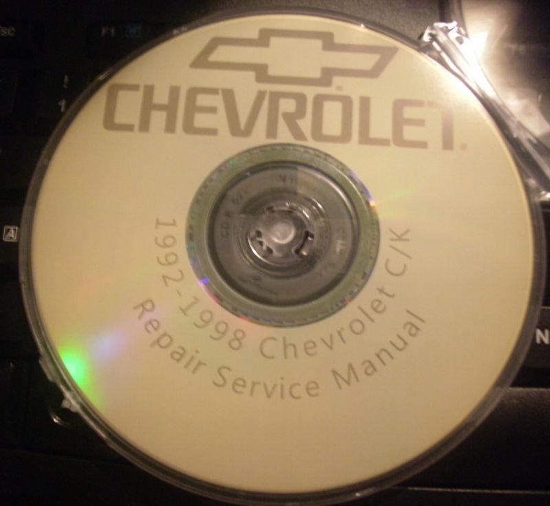 1992 -1998  chevrolet chevy gmc c / k pickup truck service shop repair cd 