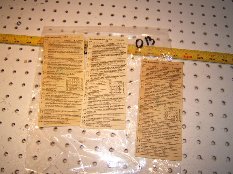 Mercedes w124  fuse desgnation 1 sheet  usa version, 1sheet only, 124 545 13 00