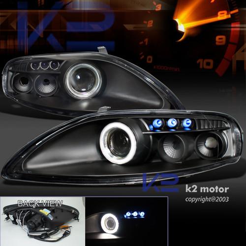 92-99 sc300/sc400 led halo rim projector headlights black