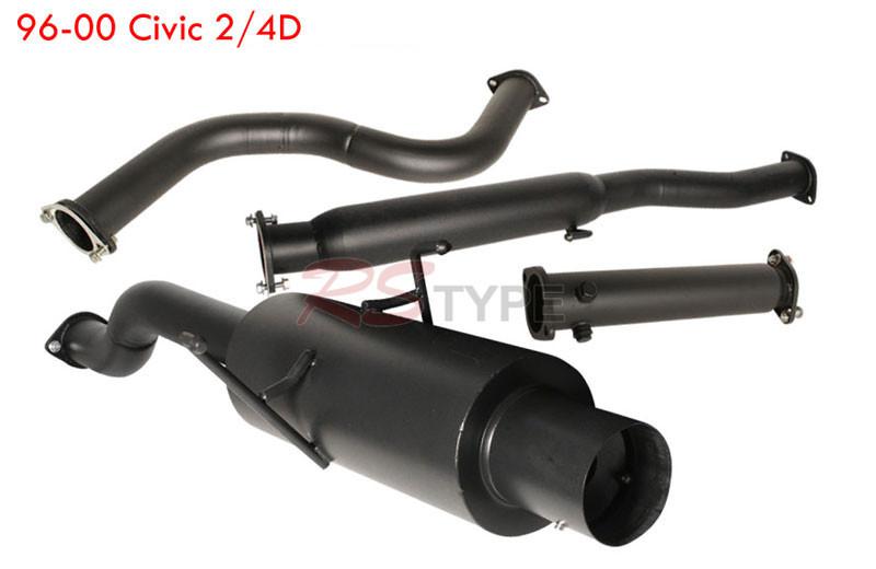 1996 1997 1998 1999 2000 honda civic 2/4dr catback exhaust system black