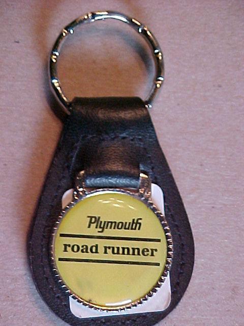 Plymouth road runner  leather back key chain