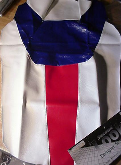 1993 yamaha fzr 1000 one-piece seat cover skin red/white/blue second look