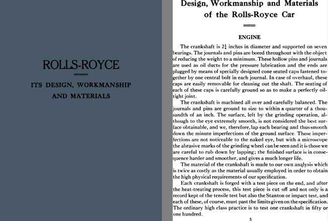 Rolls royce 1922 - rolls royce - its design, workmanship, and materials