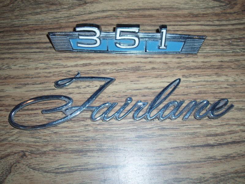 Ford fairlane 1968 1969 fender emblem 351 