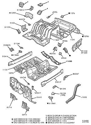 F8az5411251aa extension rear floor pan side 99 aerostar