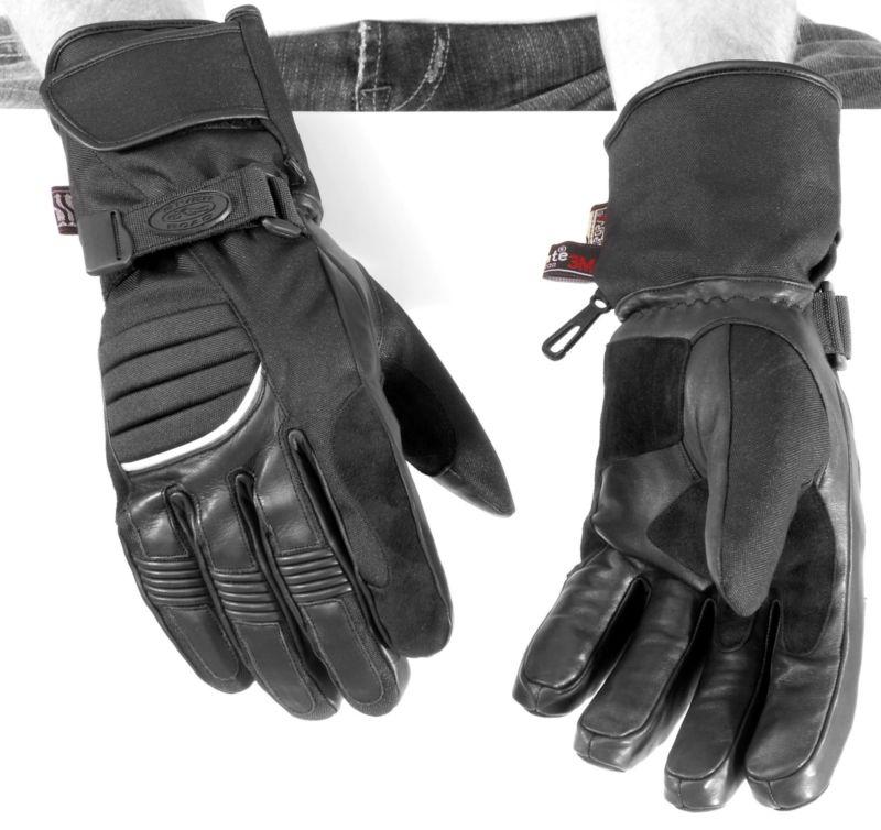 River road cheyenne leather motorcycle gloves black men's size medium