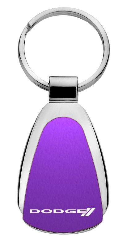 Dodge stripes purple tear drop key chain ring tag key fob logo lanyard