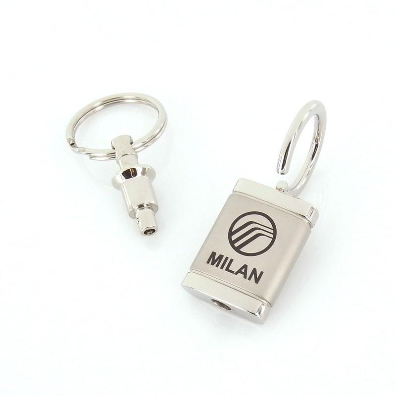 Mercury milan satin chrome valet keychain