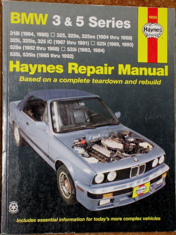 Haynes repair manual bmw 3 & 5 series 1982 - 1992 318i, 325's, 525i, 528e, 535's