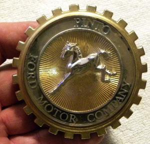 Ford motor company pinto grill emblem, ornament