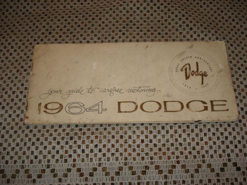 1964 dodge owners manual original rare glove box book guide