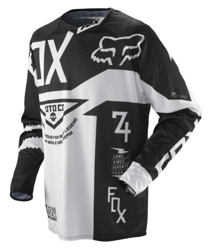 01018-001 fox 360 machina mx atv off road adult black jersey