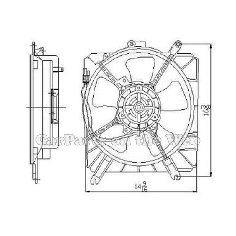 New fits 02-05 kia rio rio cinco 1.6l radiator cooling fan assembly ki3115113