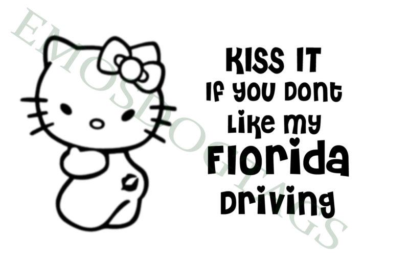 Hello kitty decal funny hello kitty car window decal choose your state 7 inch"