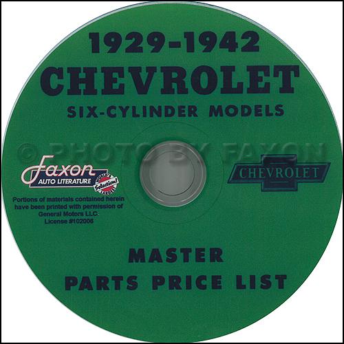 Chevy parts catalog cd 1929 1930 1931 1932 1933 1934 1935 chevrolet car truck