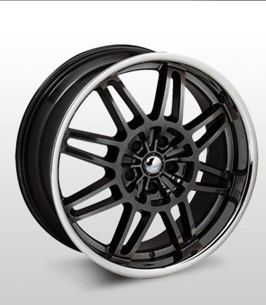 20x8.5 forte f18 "smoke" (black w/ chrome lip) wheel/rim(s) 5x110 5-110 20-8.5