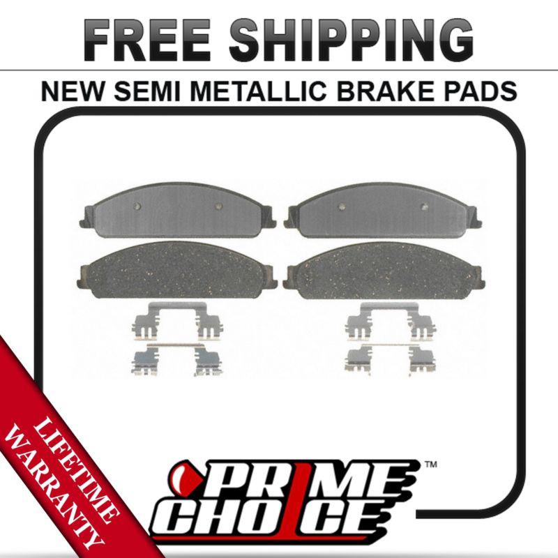 Front semi metallic disc brake pad kit full set with lifetime warranty