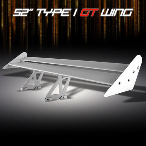 52" type i spec light weight aluminum jdm racing trunk silver gt wing spoiler