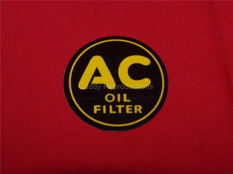1937 - 1947 cadillac ac oil filter canister decal 2"