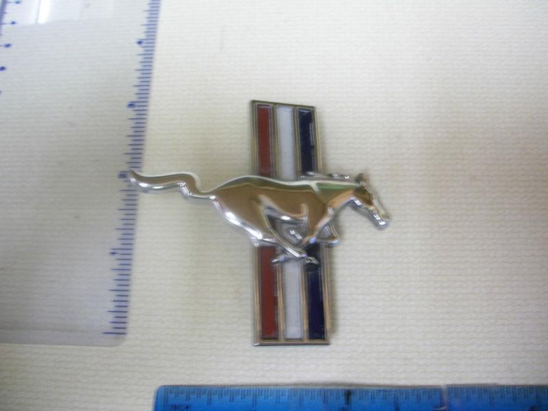 Ford mustang pony horse emblem symbol chrome blue red blue bagde oem used 