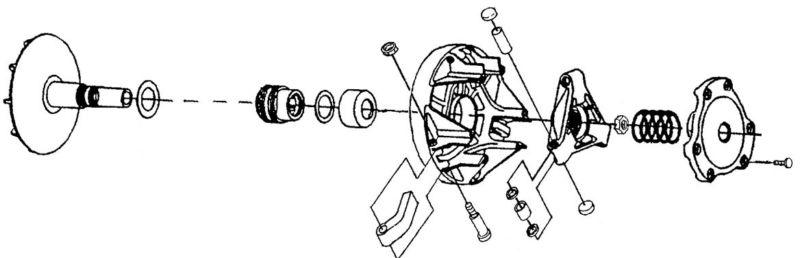 Polaris oem drive clutch assembly ebs wide sportsman 600 700 800 efi