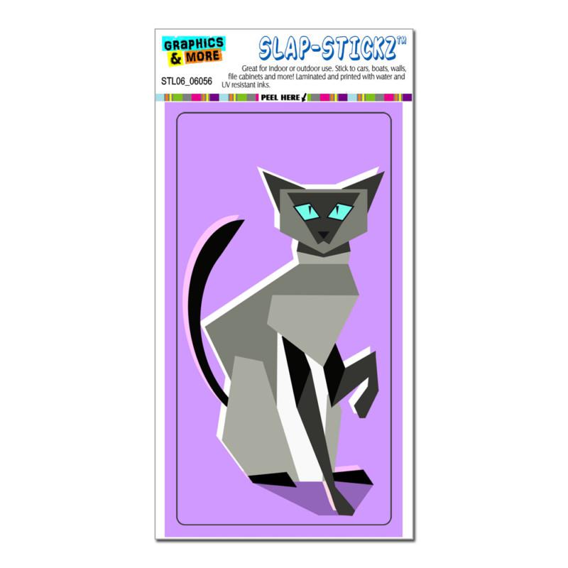 Geometric siamese cat ash - slap-stickz™ car window locker bumper sticker