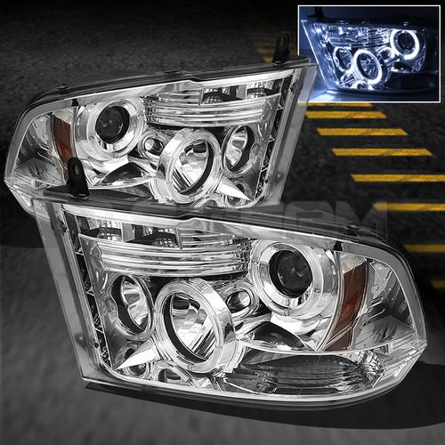 09-12 ram 1500 / 10-12 2/3500 halo drl led projector head lights front lamp 2011