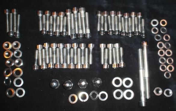 Moto guzzi v11 6 speed tranny polished stainless screws  polished