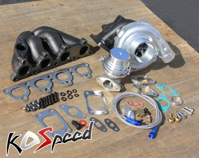 Honda d-series d16 d15 t3 cast iron manifold t04 turbocharger turbo kit 38mm wg