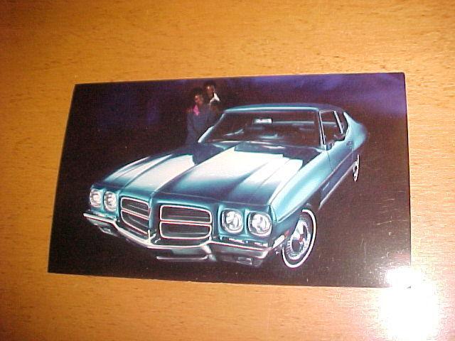 1972 pontiac lemans 2 dr  factory dealer color postcard