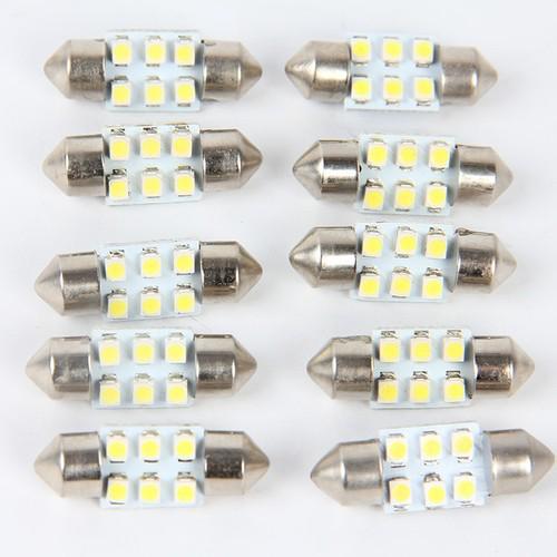 10pcs 31mm 1210 6smd white led car light wedge lamp bulbs super bright 