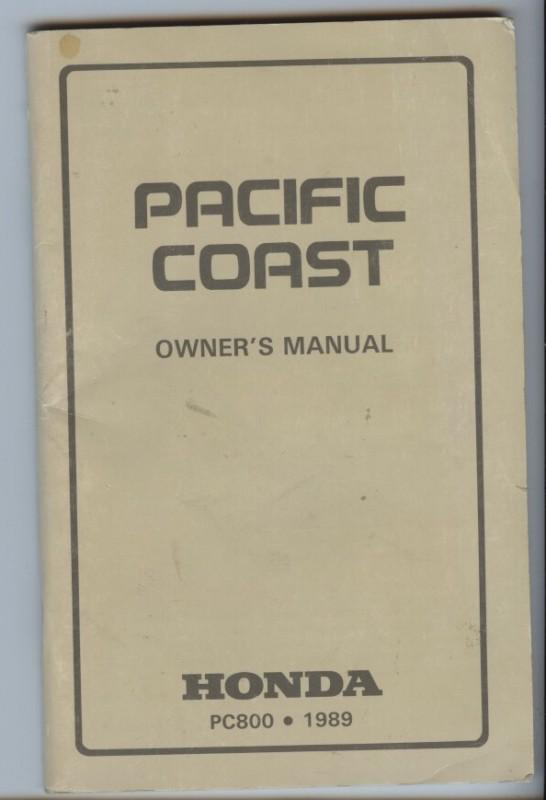 1989 honda pc800 pacific coast owner's manual