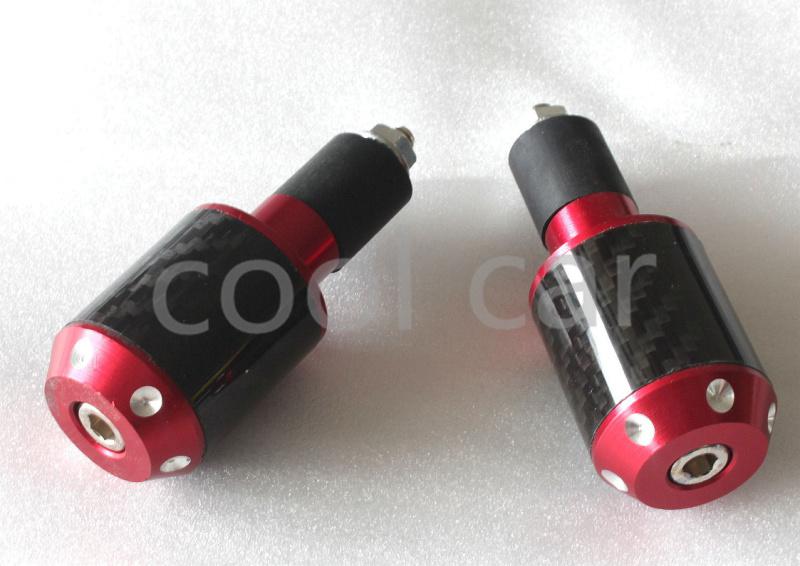 Rose red carbon motorcycle handle bar ends fit honda yamaha suzuki 00-12 ects