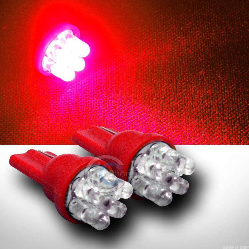 2x super red t10 wedge 7x led light lamp bulb 655 656 657 1250 1251 1252 pair