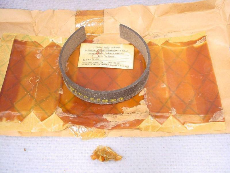 Nos cushman scooter brake lining w/rivets