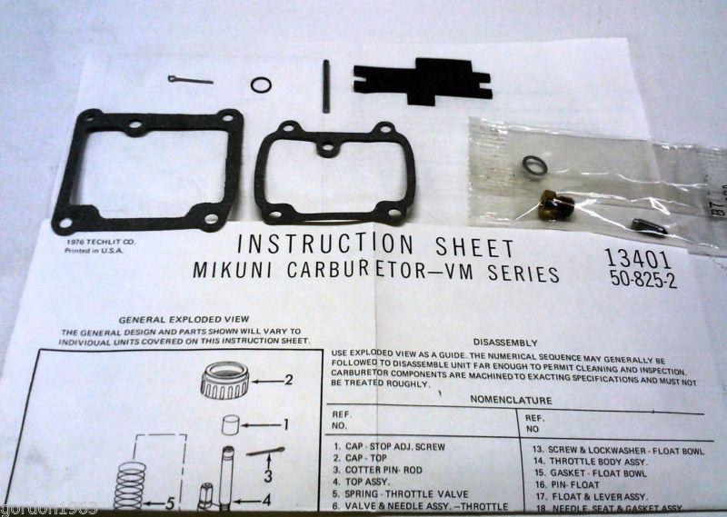 Suzuki ac50 as50 m12 m15 mt50 rv90 carb repair kit free s/h #50-825-2