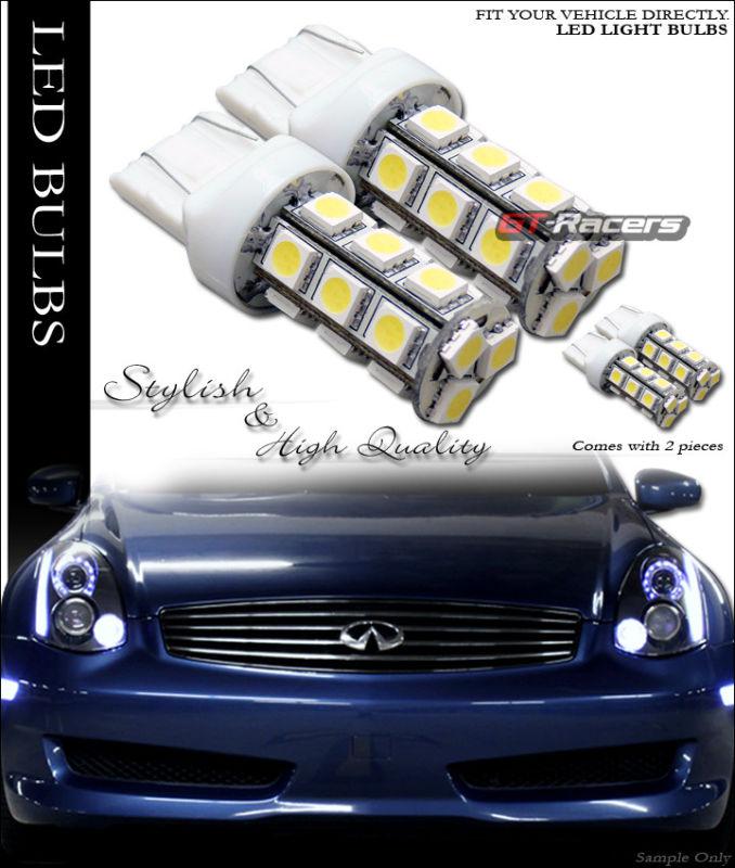 2x 7443 t20 dual contact white 18 smd led front turn signal light bulb dc 12v