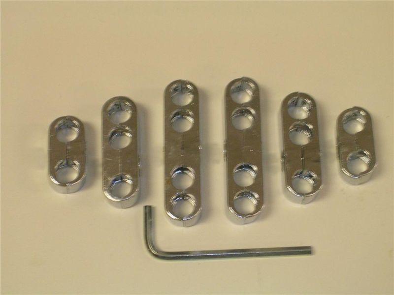 Chrome spark plug wire separators set of 6 - street rod