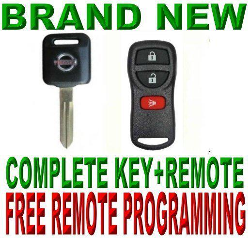 New nissan transponder chip key + 3buttons keyless entry remote fob clicker td1