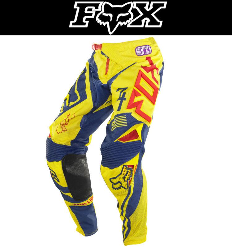 Fox racing 360 intake yellow blue sizes 28-38 dirt bike pants motocross mx atv