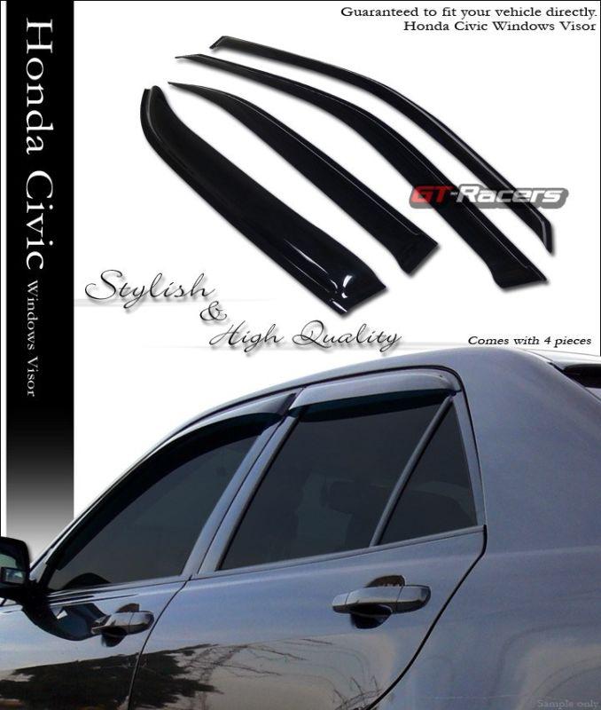 Sun/rain/wind guard shade deflector window visors 4p v2 1996-2000 honda civic 4d