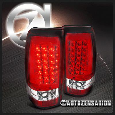 04-06 silverado sierra 1500 2500 hybrid red clear led tail brake lights