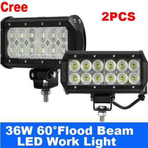 New 7''36w 12 cree led work light bar 60°flood beam for offroad suv atv jeep 4wd