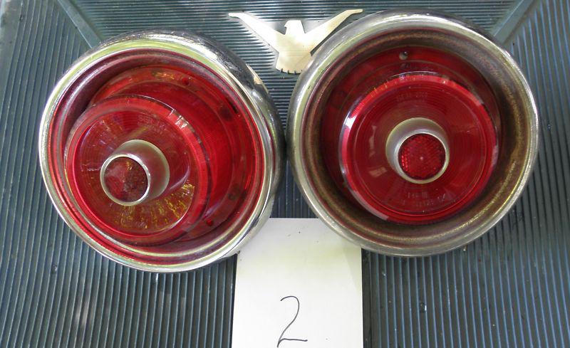 1955 ford thunderbird tail light  assembly -housing, lenses,  - pair 2g