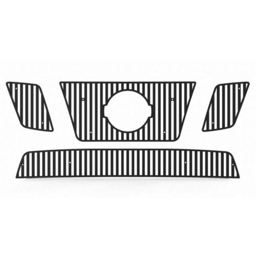 Nissan frontier 12-13 black vertical billet front metal grille trim cover insert