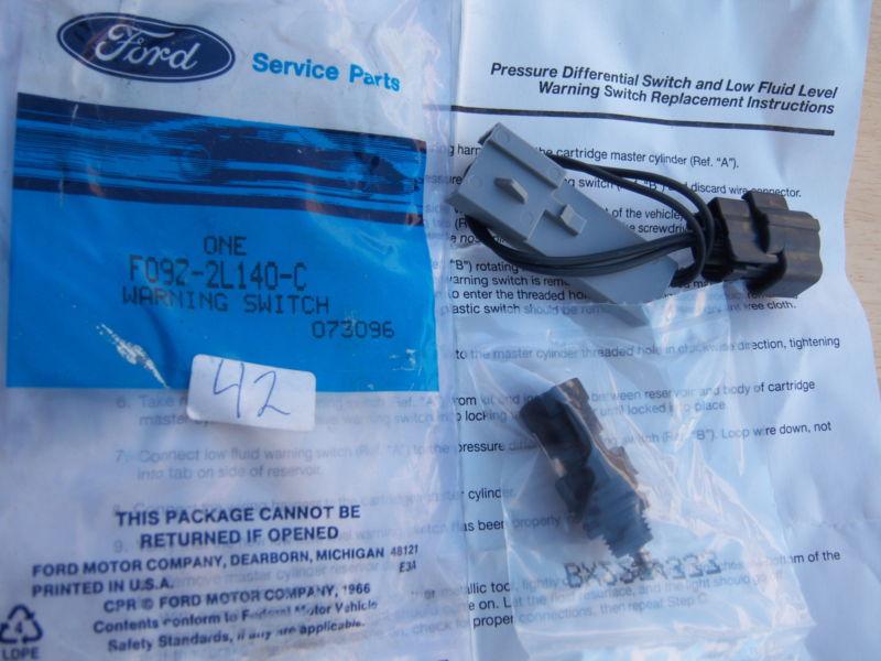 Nos 1990-1996 ford aerostar brake warning switch & wiring # f09z-2l140-c 