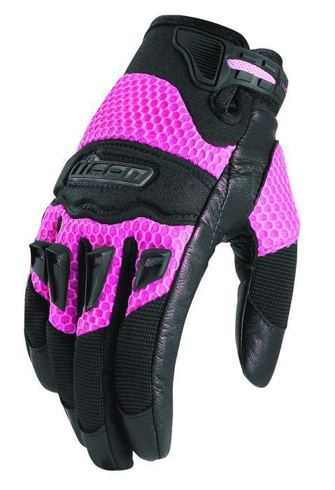 Icon twenty-niner motorcycle gloves pink women's lg/large